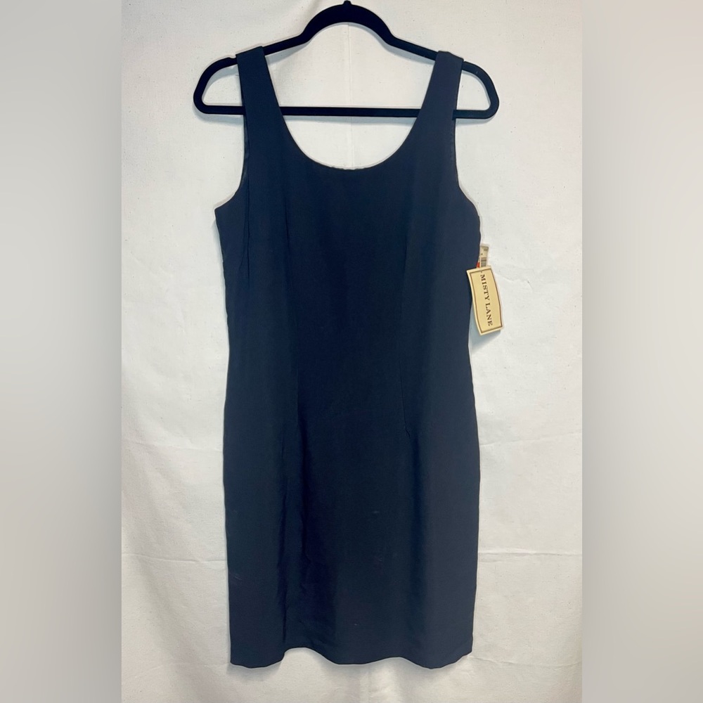 Vintage Misty Lane Black Sleeveless Sheath Dress NWT Union Made‎ USA Size 9/10